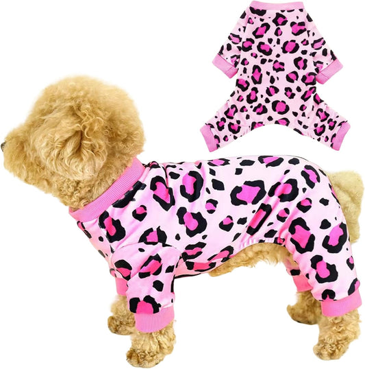 Vet-Approved Dog Pajamas Onesie for Large Dog Pjs - Lightweight Soft Stretchy Puppy Clothes - Certified Hypoallergenic Comfort Anxiety-Reducing (Pink,XXXX-L)