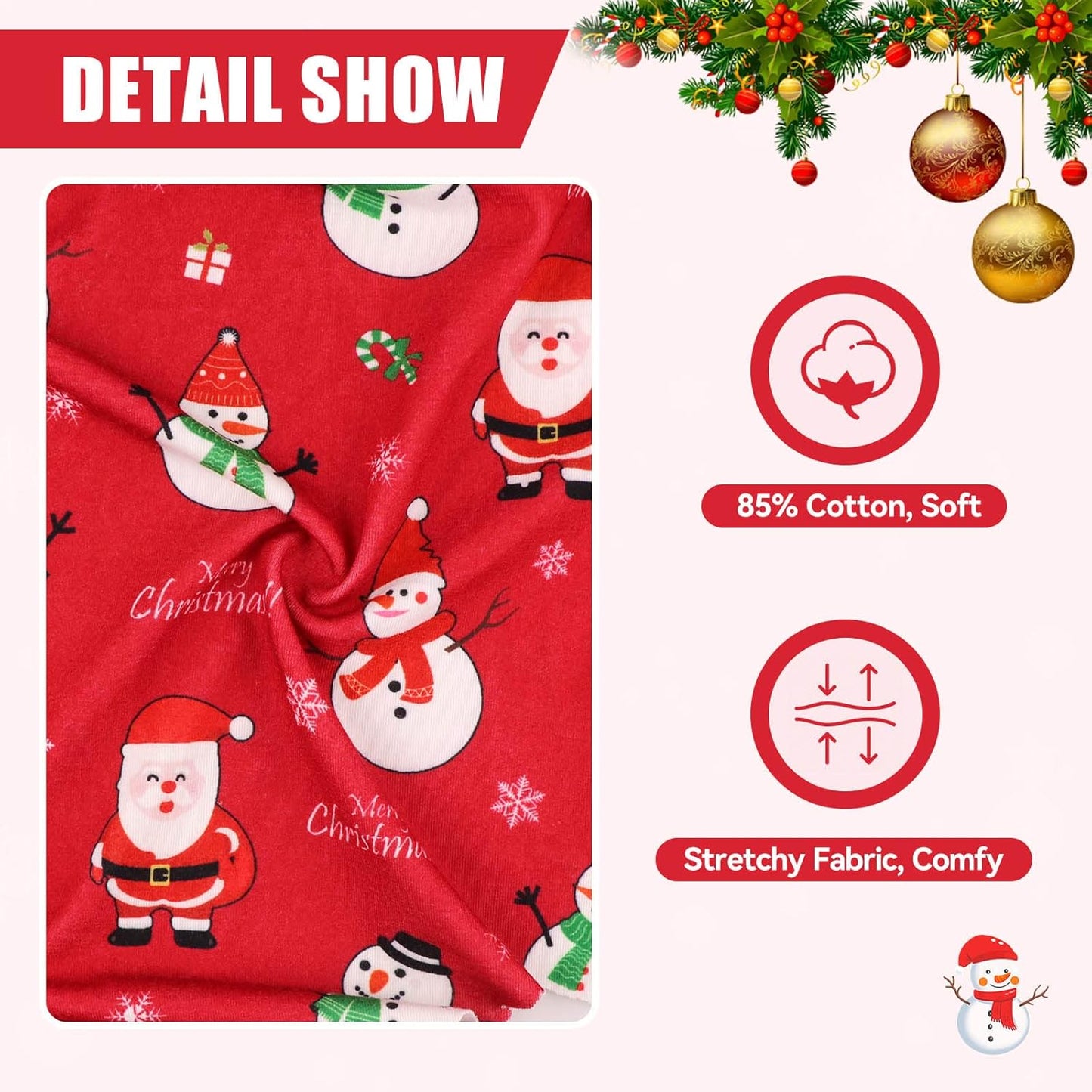 Dog Christmas Pajamas Snowman Pet Clothes Costumes Pjs Stretchy Funny Pet Costumes Outfit Dog Pajamas for Small Medium Dogs(S/M)