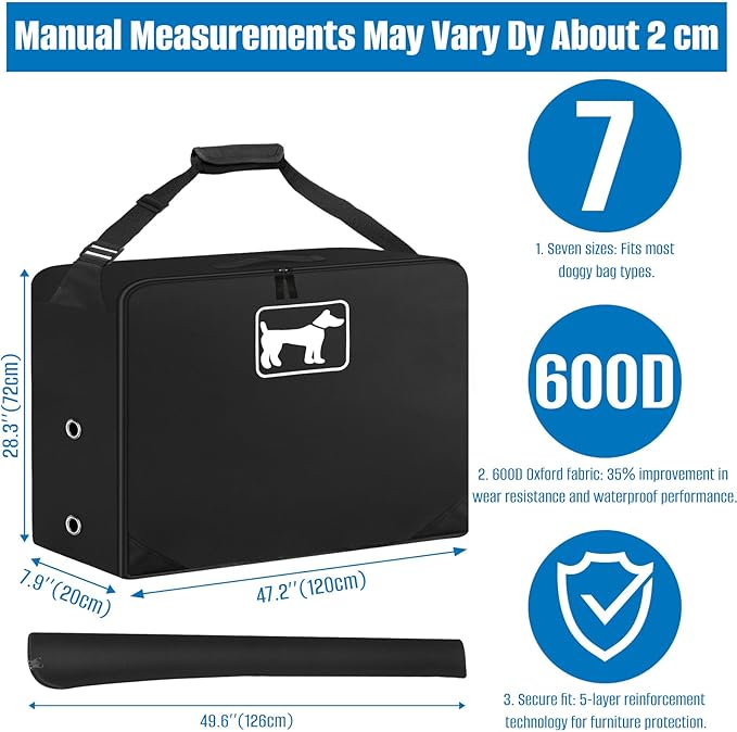 SIRUITON Dog Playpen Storage Bag Fits 45 H 8 Panels and 9 Stakes Foldable Exercise Pet Playpen, Dog Fence Travel Bag, with Reinforcing Plate & Shoulder