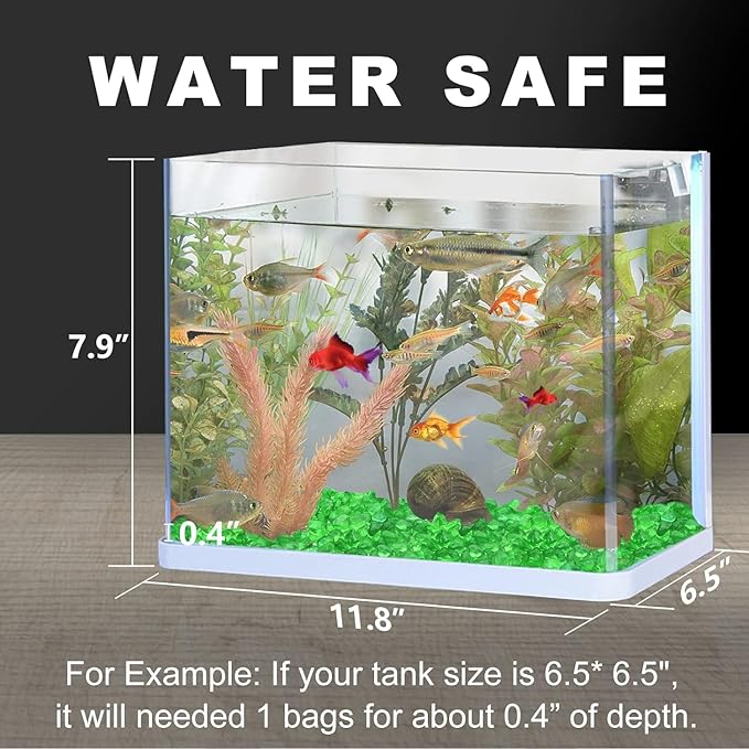 Keedolla 3 LB Green Sea Glass Aquarium Pebbles Polished Betta Fish Tank Gravel, Clear Fish Bowl Pebbles Colorful Glass Stones Rocks for Decoration Vases Aquarium Gravel Decor Art Craft