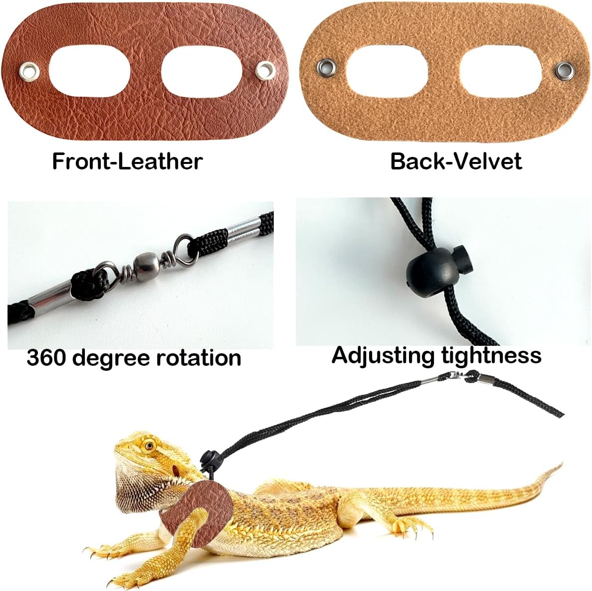 Leopard Gecko Travel Carrier,Bearded Dragon Travel Backpack with Harness and Leash Set,Space Capsule Clear Bubble Window Astronaut Reptile Carrier Backpack, Airline Approved