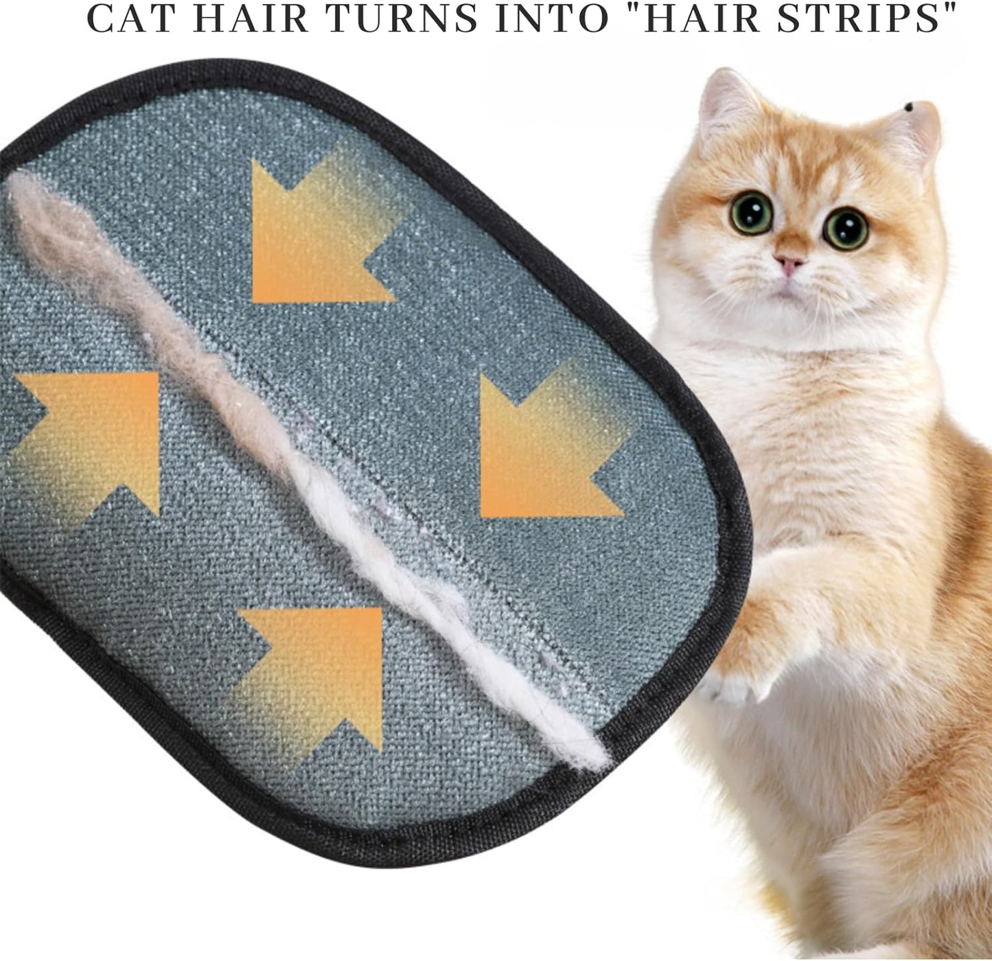 Magic Brush Pet Hair, Newly Upgraded Reusable Electrostatic Pet Hair Remover Glove, Pet Hair Removal Glove for Dogs & Cats, Clothing, Couch, Carpet, Car Seat (2 Pcs)