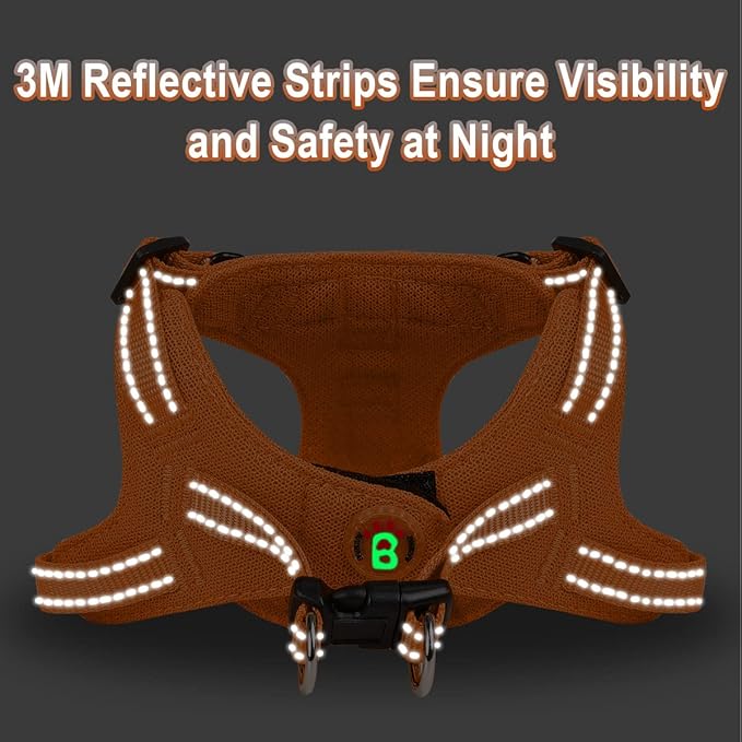 Dog Harness Step in Dog Vest Harness, Reflective Adjustable Puppy No Pull Harness Breathable Soft for Small and Medium Dogs Cats, Orange, S