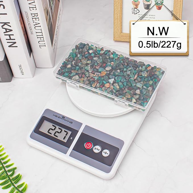 0.5 Lb/230g Green Agate Aquarium Gravel Rocks Crushed Stone Crystal Chips Bulk, Natural Crystal Quartz Stone Pebbles Irregular for Aquarium, Vase Fillers, Succulent Plants Decor - 5-7mm