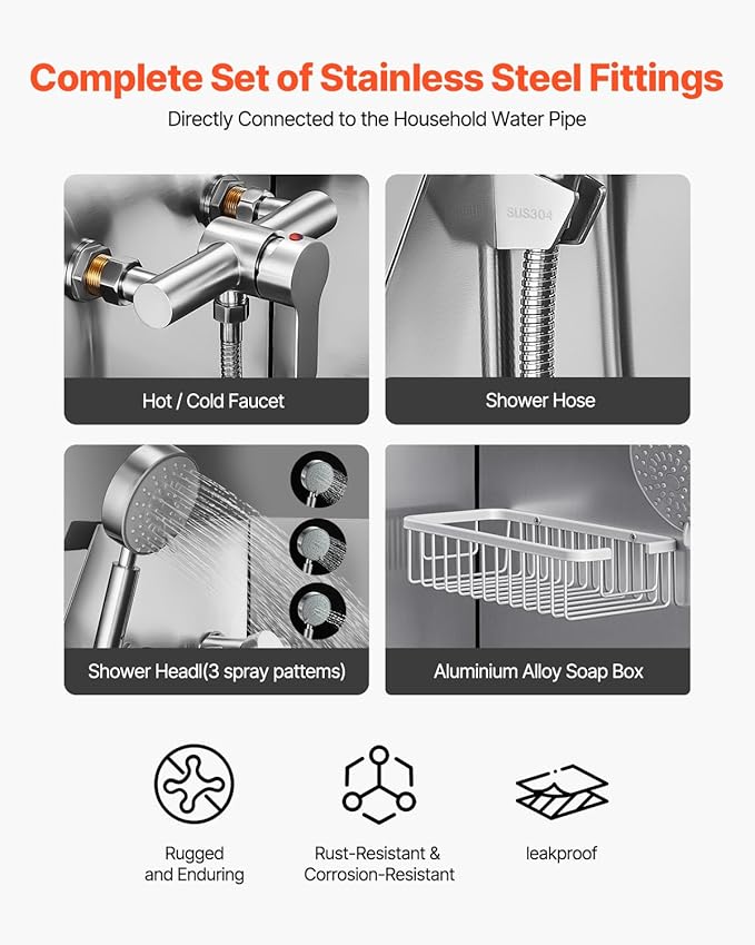 VEVOR Stainless Steel Dog Washing Station, 50 inch Pet Grooming Tub w/Ramp, PE Water Filter Board, Faucet & Showerhead & Soap Holder Dog Bathtub for Large & Medium & Small Pets (Left Door)