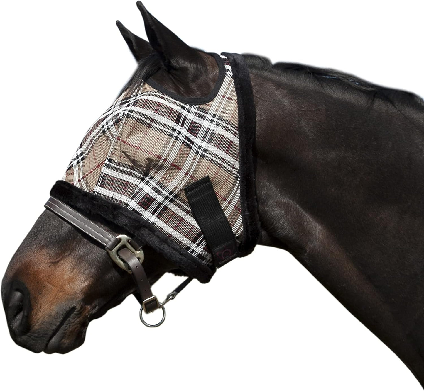Kensington Fly Mask with Fleece Trim for Horses — Protects Face and Eyes Helps Block Sun Rays While Allowing Full Visibility — Breathable and Non Heat Transferring