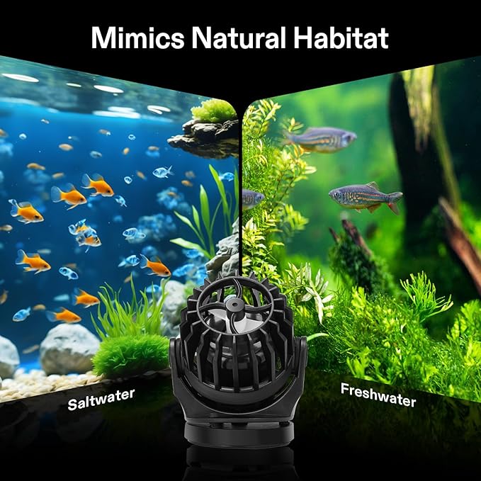 VIVOSUN Aquarium Wave Maker, 2113GPH Circulation Pump with Controller & Magnetic Suction Base, Adjustable Submersible Powerhead for 20-60 Gal Freshwater/Saltwater Fish Tank, 25W