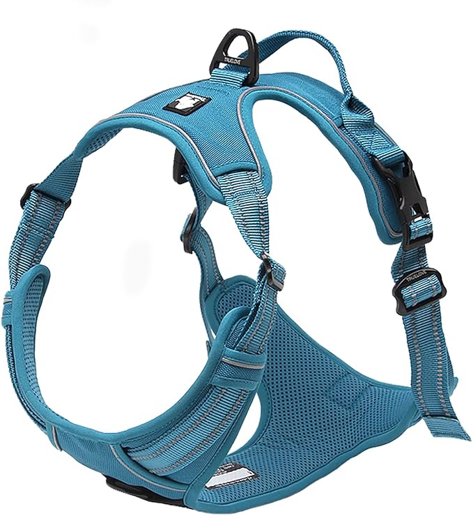 TRUE LOVE Truelove Adjustable No-Pull Dog Harness Reflective Pup Vest Harnesses Comfortable Control Brilliant Colors TLH5651(Blue,M)