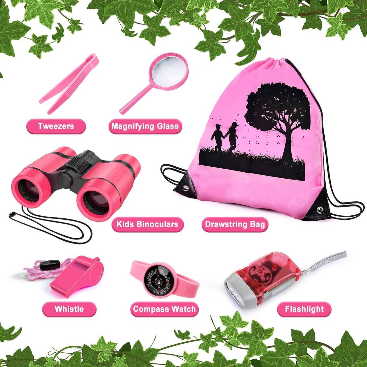 Kids Explorer Kit & Bug Catcher Kit, Camping Gear for Kids, Outdoor Exploration Set with Backpack & Binoculars, Ideal Outdoor Adventure Toys for Boys Girls 3-12