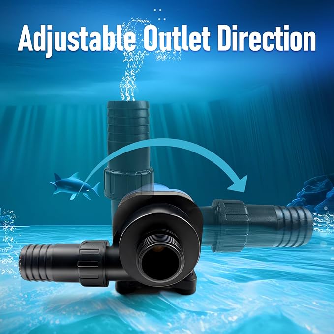 CONQUERALL CHS-3500 DC 24V DC 20W Adjustable Flow Water Pump 920GPH(US) 14.7FT Controlled Return Pump Suitable for hydroponics, aquariums, waterfalls, koi ponds, koi farming, fountains