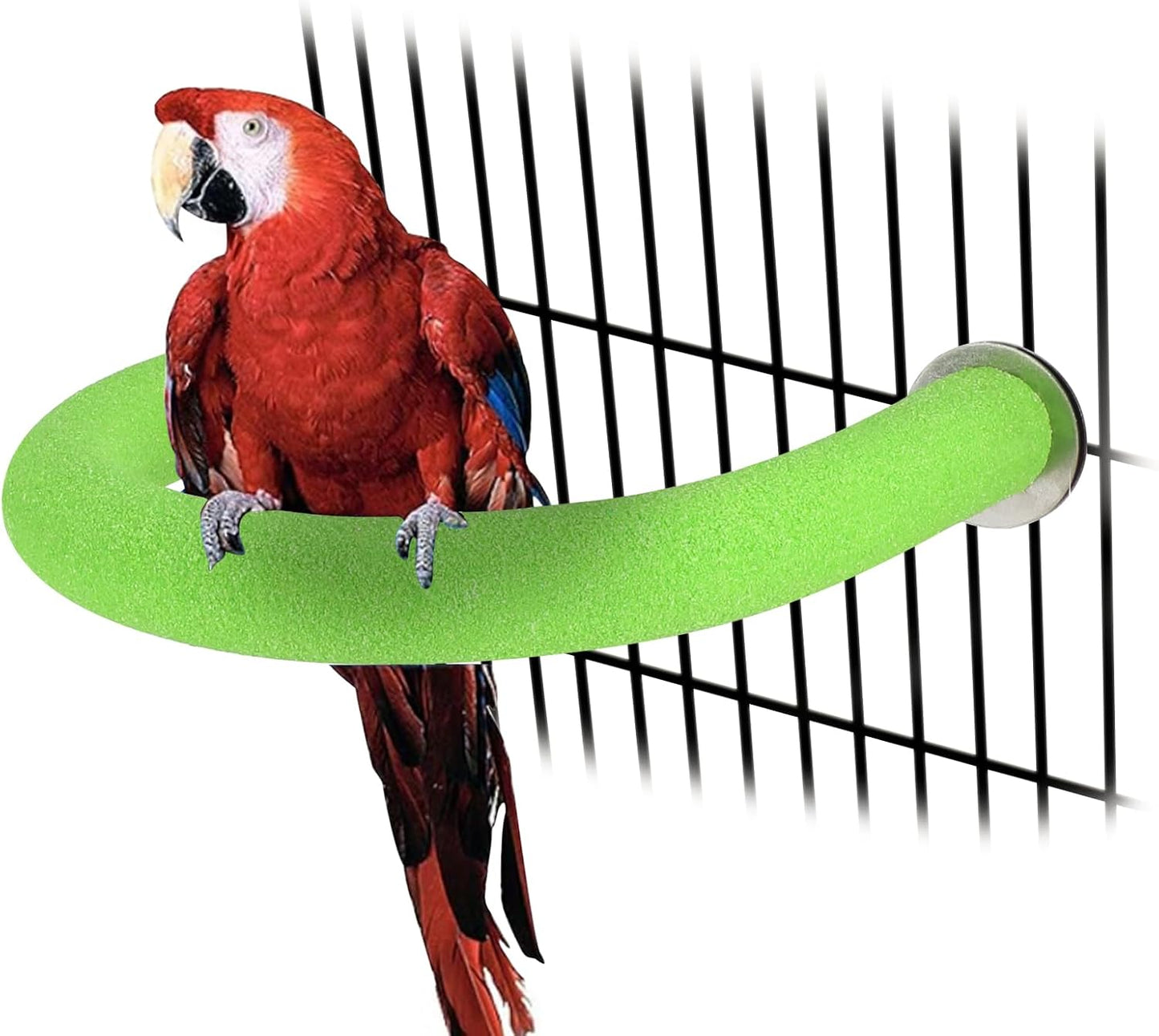 Rypet U Shape Parrot Perch Stand Toy for Paw Grinding Clean Stick Exercise, Rough-Surfaced Quartz Bird Perch Standing Cage Accessories for for Small Parakeets Cockatiels Conures Macaws Finches(Green)