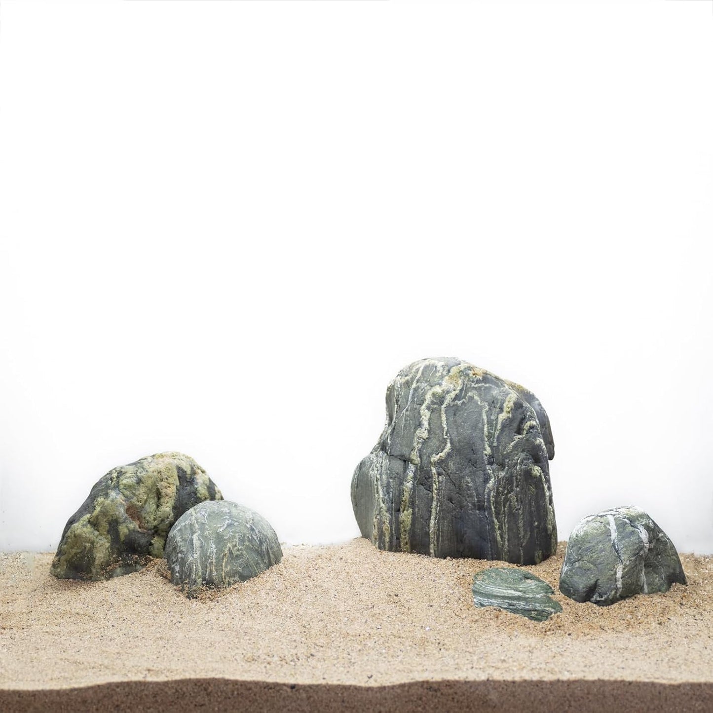 Aquarium Stone Green River Rock 40LB Rocks aquascaping Fish Tank Decor Rocks for Aquariums Fairy Gardens Model Railroads Dioramas Wargaming Mosaic Art（4-10inch / 7PCS）