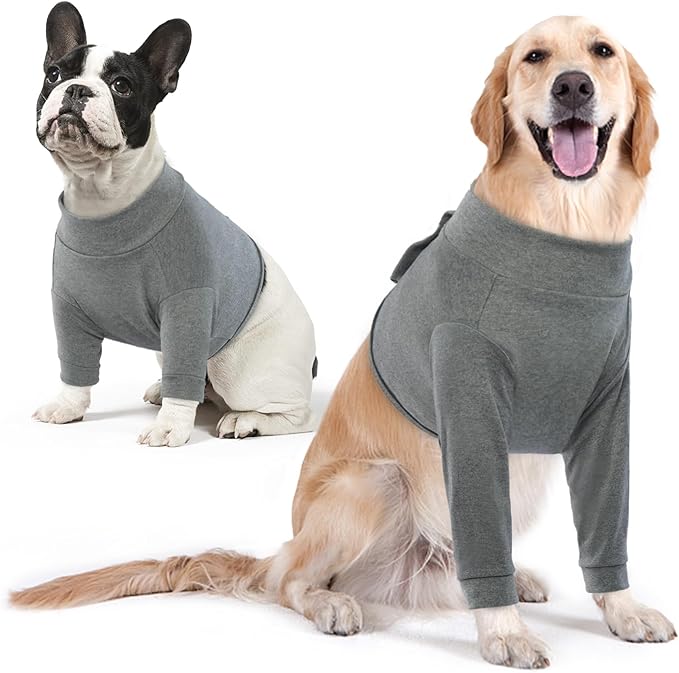 IDOMIK Dog Recovery Suit, Dog Surgery Recovery Suit Front Legs, Comfy Joint Leg Sleeves After Surgery, Elbow Braces Protector for Leg Injuries & Joint Pain, Cone Collar Alternatives,Grey,3XL