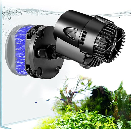 AQQA Wave Maker Pump, 530GPH Aquarium Circulation Pump 360 Degree Rotatable Submersible Powerhead Pump with Magnet Suction Base for Marine and Freshwater Aquariums（3W)