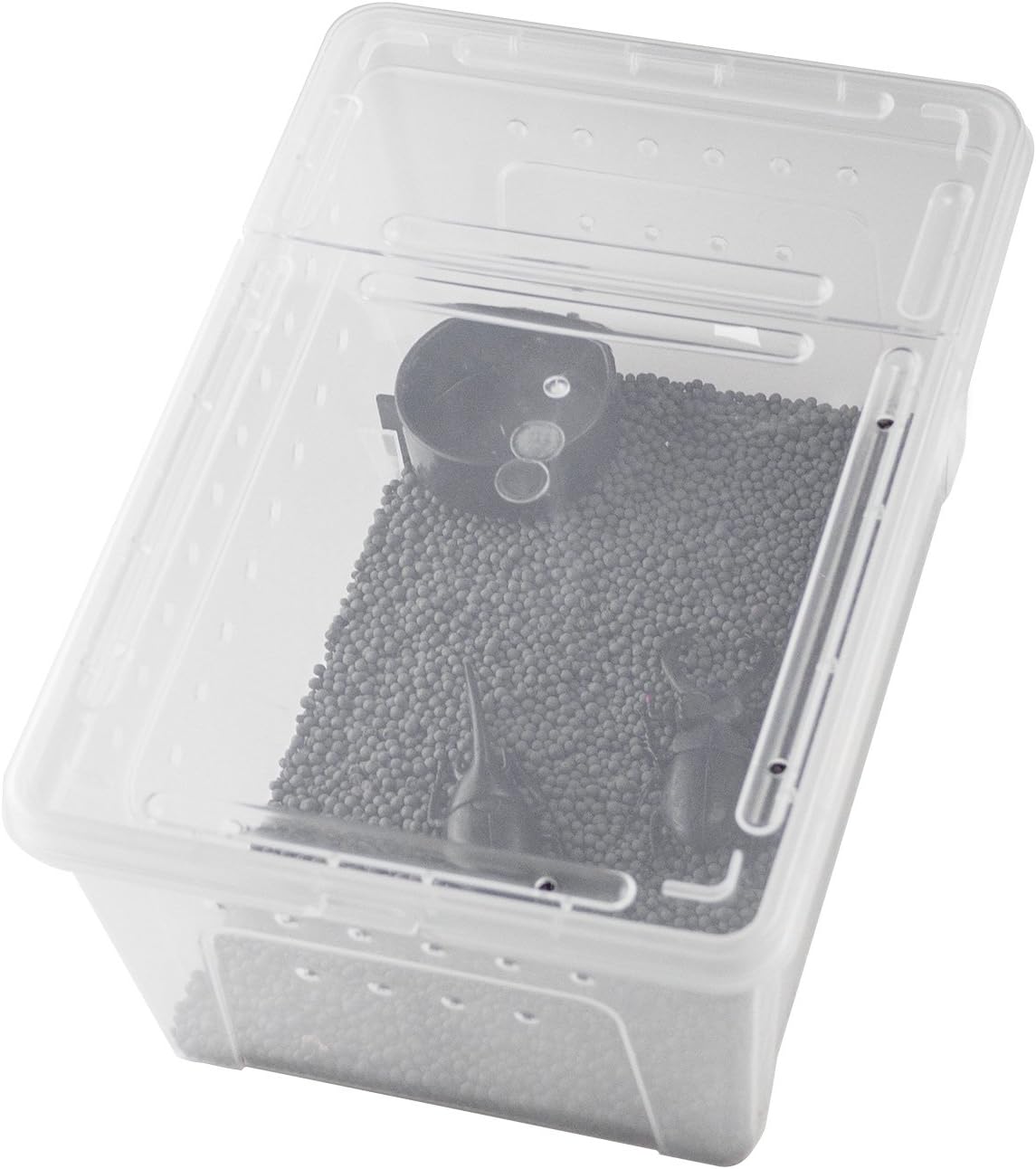 OMEM Portable Reptile Terrarium Habitat for Mini Pet Houses Breathable Holes Stackable Container (2PCS-M)