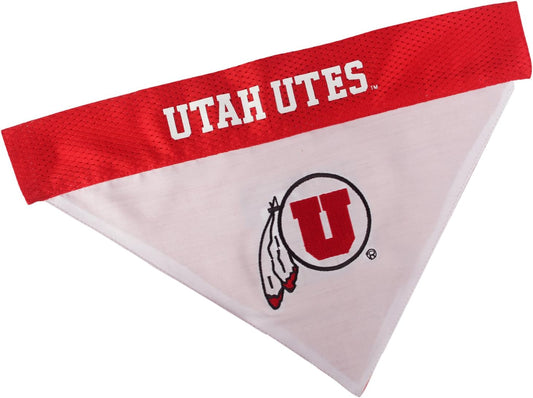 Pets First Collegiate Pet Accessories, Reversible Bandana, Utah Utes, Small/Medium