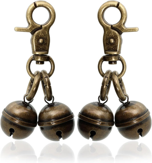 Copper Bells for Dog Collars with Snap Clips - Made of Pure Copper for Dogs/Cat - Clear Sound & No Rust - Save Birds Wildlife, Know Where Your Pet Christmas Sounds