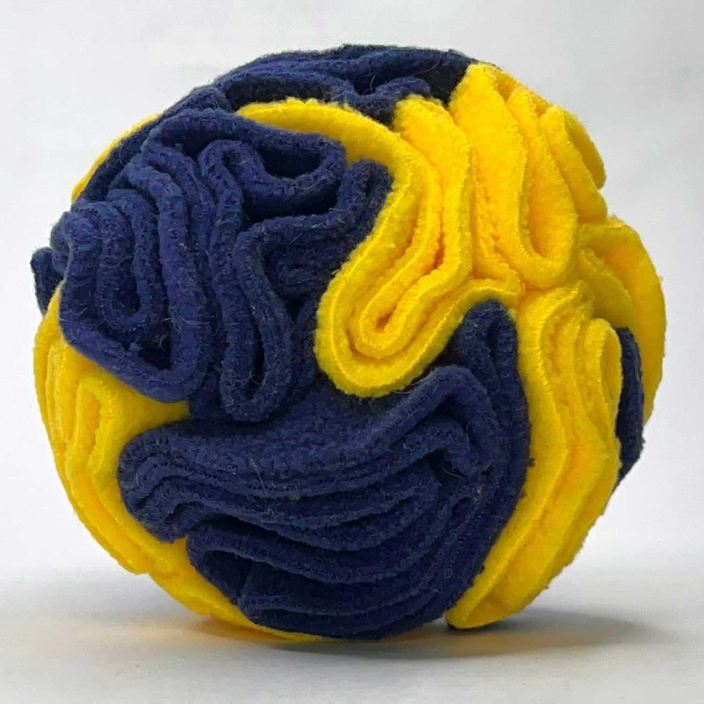 Glory To Dog Puppy and Small Breed Snuffle Interactive Foraging Dog Puzzle Ball Toy Bright Yellow and Royal Blue