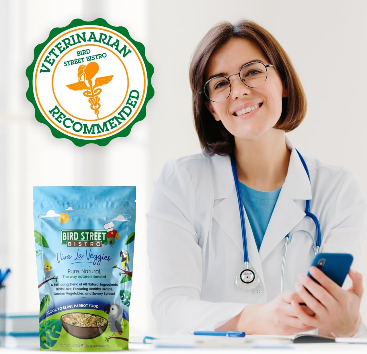 Parrot Food - Parakeet - Cockatiel - Cooks in 3-15 min w/Natural & Organic Grains - Legumes - Non-GMO Fruits, Vegetables, & Healthy Spices