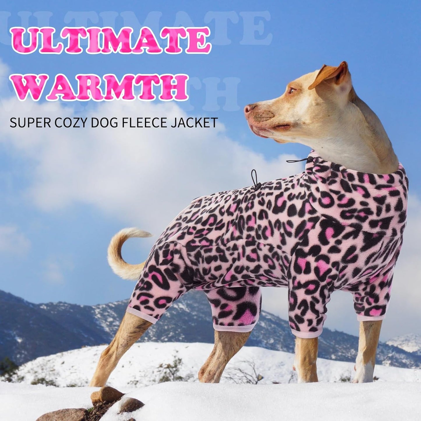 ROZKITCH Winter Coat for Dogs Large, Pet Windproof Warm Cold Weather Jacket Vest with Luminous Zipper, Jumpsuit Apparel Outfit Clothes for Large Giant Dog L-Pink 3XL