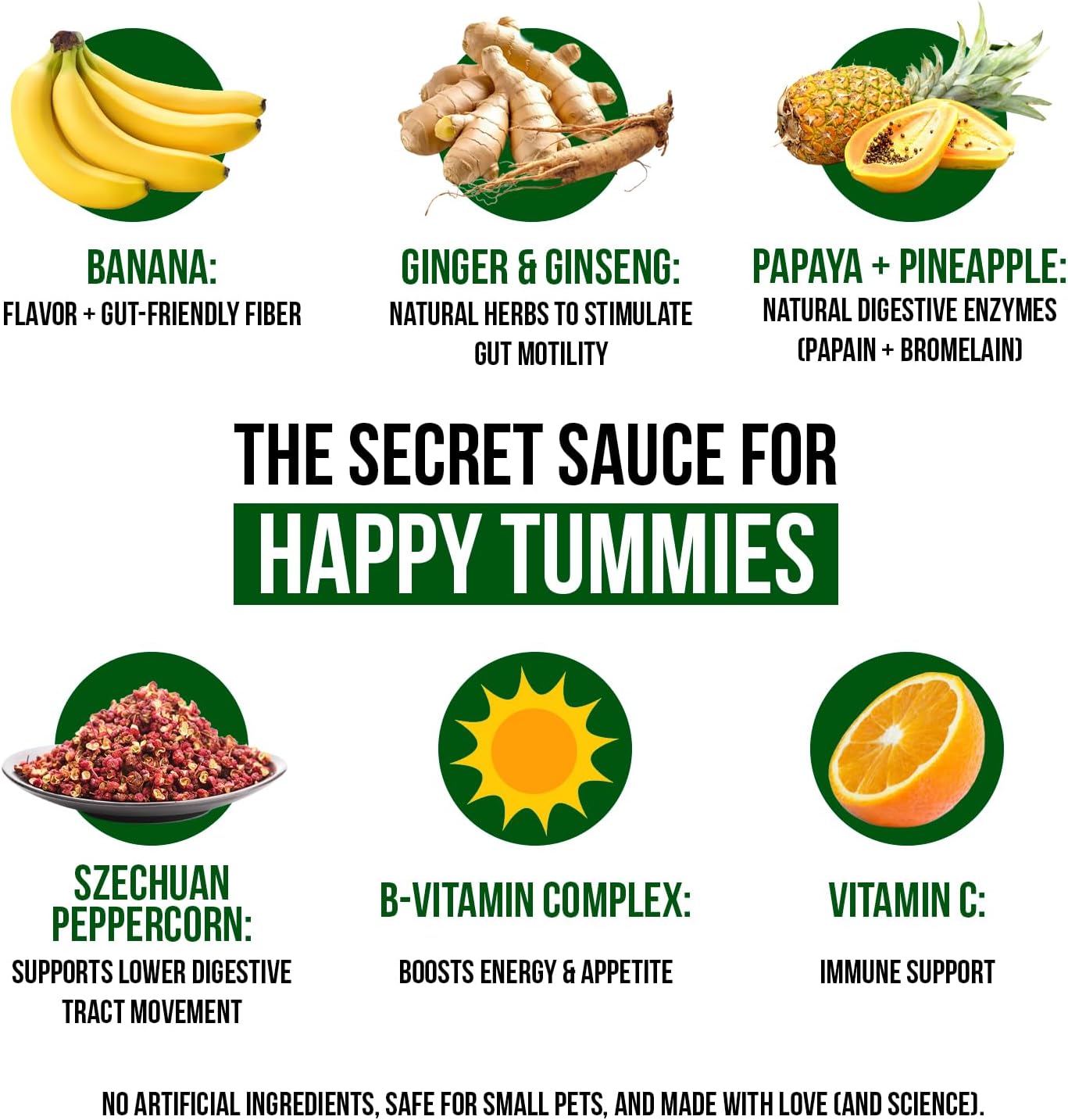 Digestive Support, Papaya by Sherwood Pet Health (100 Tablets - 60 Grams). Contains Natural Motility Herbs That Regulate The Digestive Tract, Improve The Gut microbiome and Stimulate The Appetite.