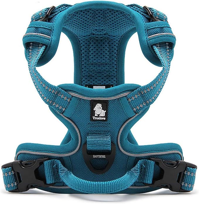 TRUE LOVE Truelove Adjustable No-Pull Dog Harness Reflective Pup Vest Harnesses Comfortable Control Brilliant Colors TLH5651(Blue,L)