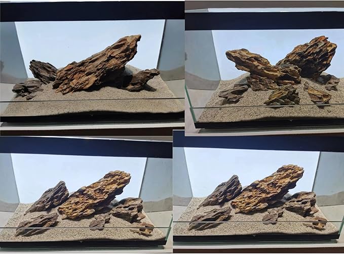 Unocho Aquarium Rocks Natural Dragon Stone seiryu Rocks 20LB Fish Tank Rocks for Aquariums Landscaping Model Tank Decoration-2-8 inches