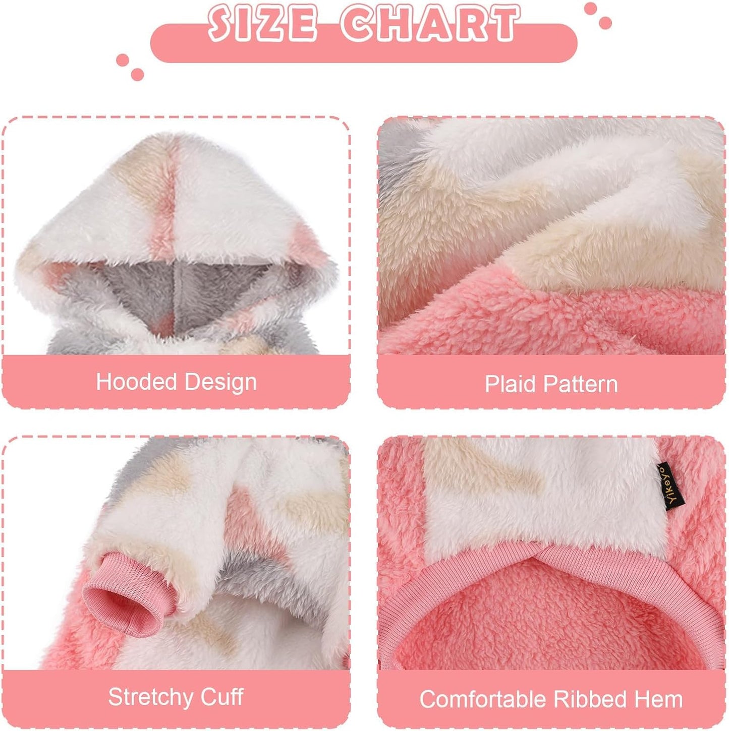 X-Small Dog Sweater for Small Dogs Hoodies,Winter Clothes Boy Girl Male Female,Warm XS Fleece Hoodies Pet Coat Apparel Outfit (XS, Pink)