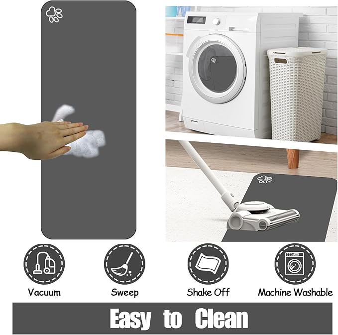 Large Pet Feeding Mat, 15.7" x 39.3" Bohemia Absorbent Quick Dry Dog Mat for Food and Water Bowl, Non Skid Cat Bowl Mat, No Stains for Pet Water Dispenser Pet Supplies for Messy Drinkers