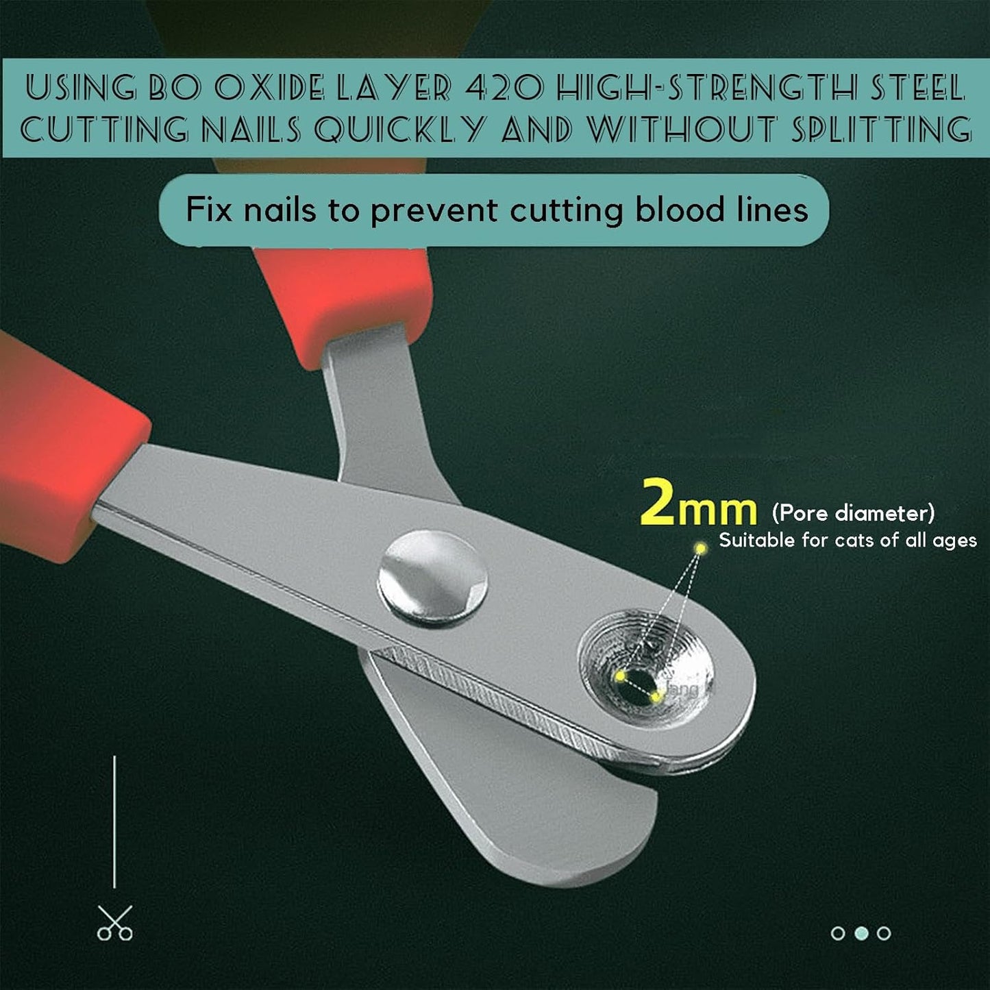 Trumoon Easy Cat Claw Trimmers with Circular Guard- Avoid Over Cutting Meow Nail Clippers for Cats Who Like to Struggle - Professional Grooming Tool for Kitten Cat