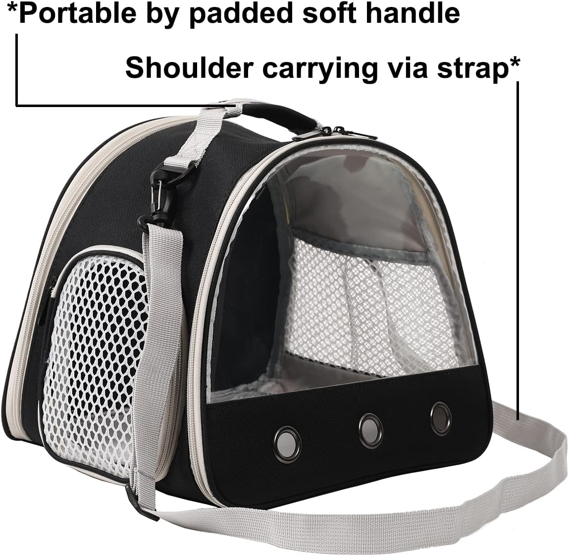 Bearded Dragon Carrier,Lizards Carrier, Small Animal Travel Carrier for Hedgehog Rat Parrot Bird Guinea Pig, Portable Guinea Pig Travel Carrier for 2(Grey)