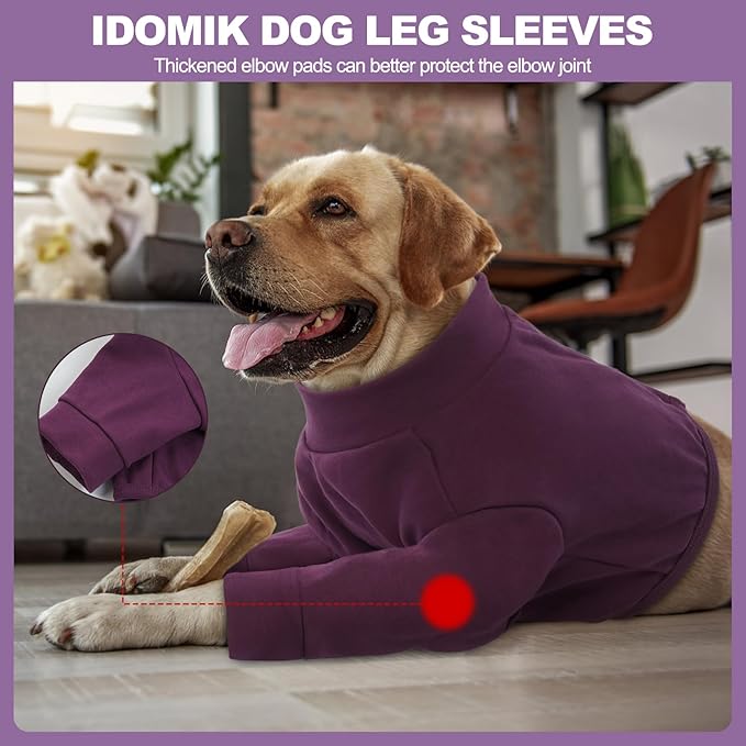IDOMIK Dog Recovery Suit, Dog Surgery Recovery Suit Front Legs, Comfy Joint Leg Sleeves After Surgery, Elbow Braces Protector for Leg Injuries & Joint Pain, Cone Collar Alternatives,Purple,2XL