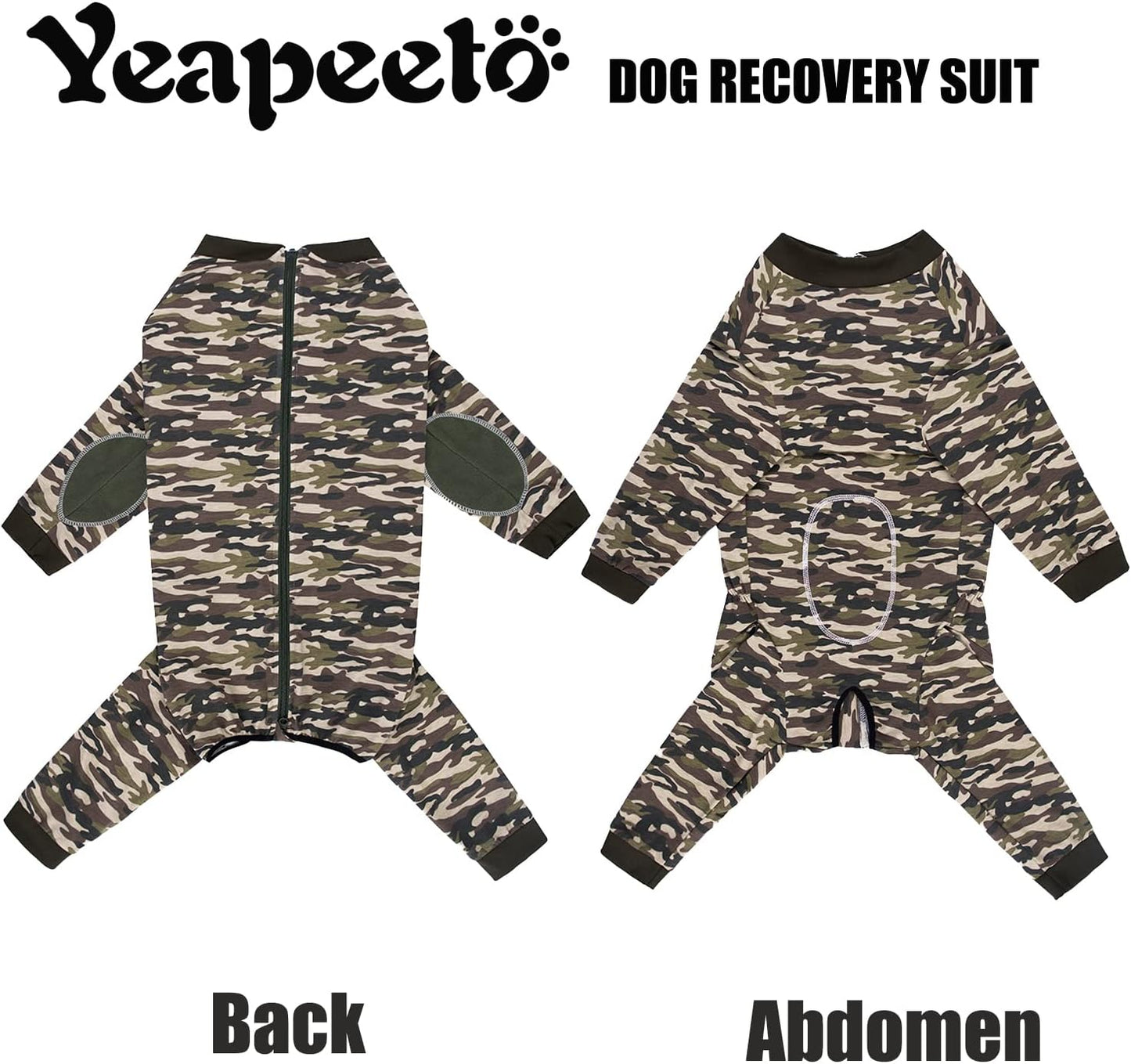 Yeapeeto Dog Onesie Surgery Recovery Suit for Large Medium Bodysuit Dogs Pajamas PJS Full Body for Shedding, Prevent Licking, Wound Protection, Cone Alternative (5XL, Camo)