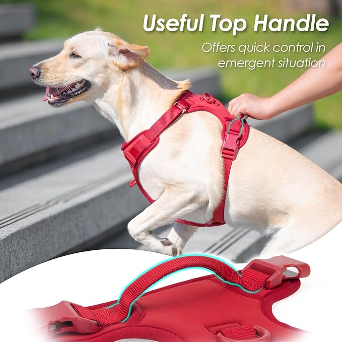 No Pull Dog Harness, Puppy Vest with Front Clip for Small Medium Large Sized Dog(Burgundy Red,XS)