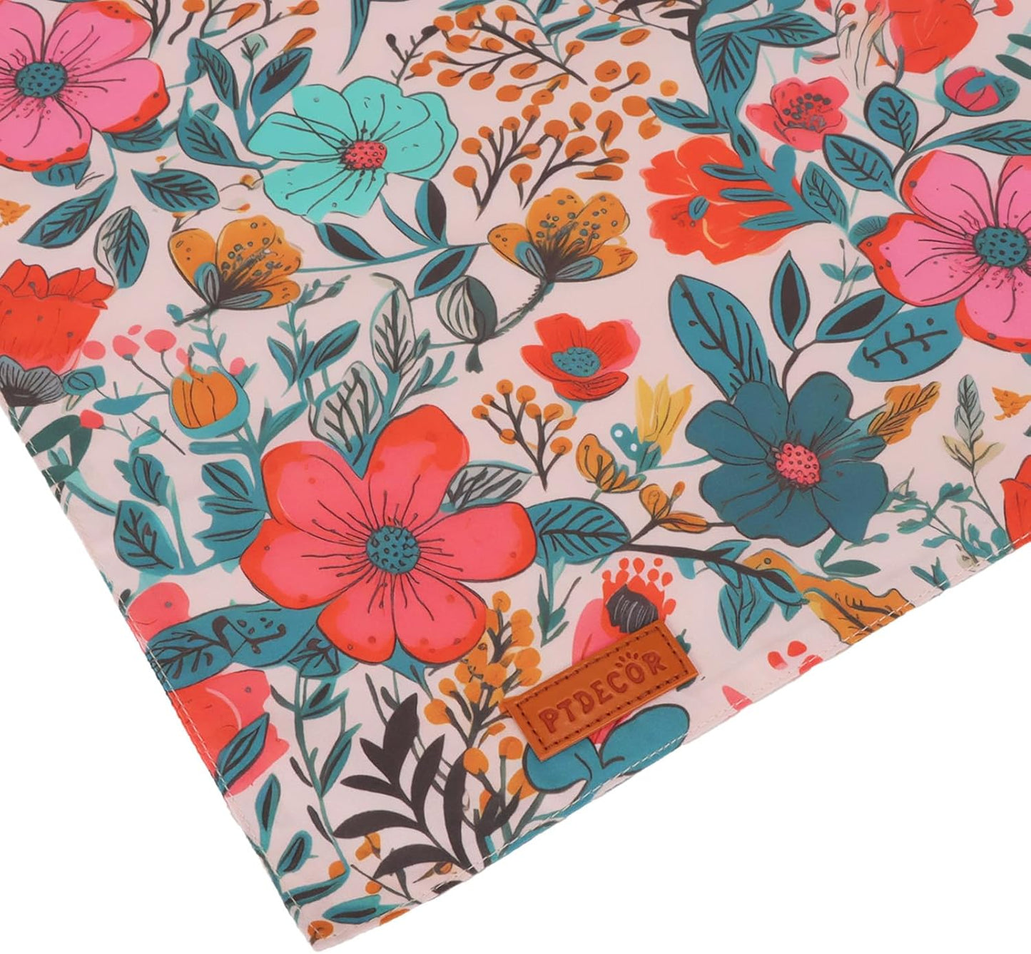 PTDECOR Flower Dog Bandana,2 Pcs Floral Reversible Dog Scarf, Multi Size, Triangle Pet Bandanas for Medium Large Dogs (Flower, Large)