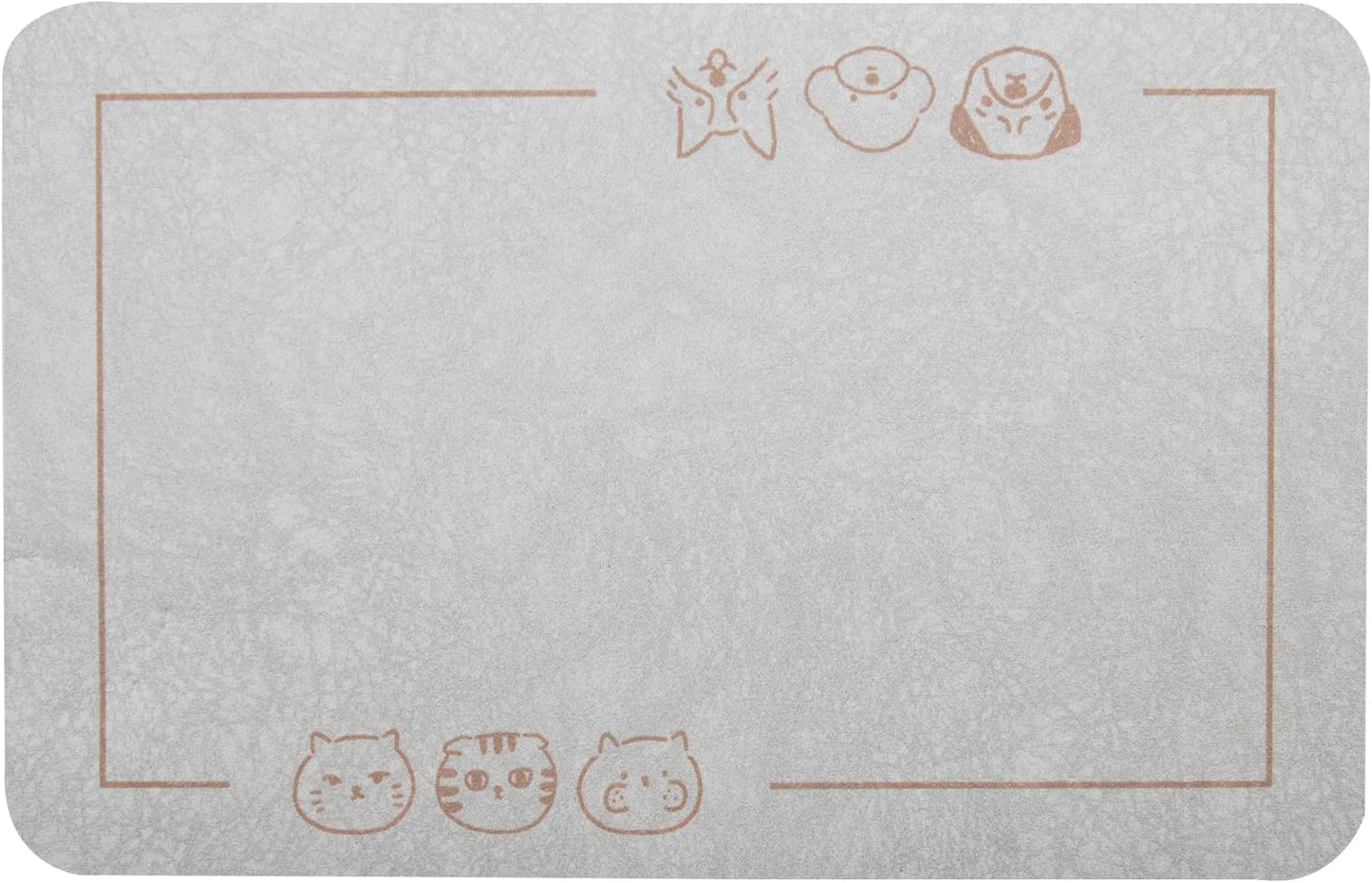 YCT Cat Pet Food Mat - Non-Slip Bottom Absorbent Quick Dry Feeding Mat for Dogs and Cats - Pet Supplies, 11.8"x18.1" Beige