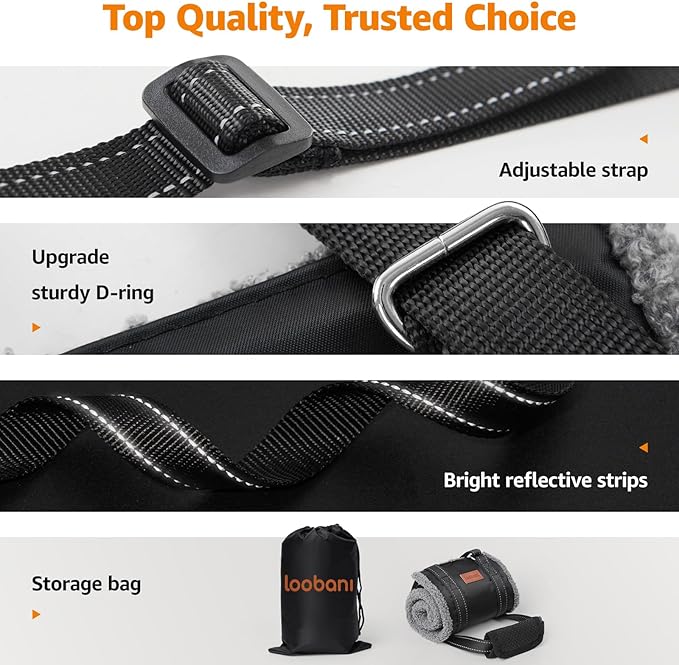 LOOBANI Portable Dog Sling for Back Legs, Hip Support Harness to Help Lift Dogs Rear for Canine Aid and Old K9 Cruciate Ligament Rehabilitation