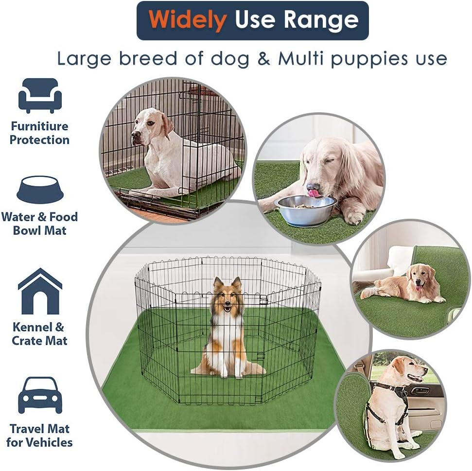 Washable Pee Pads for Dogs, Extra Large Reusable Dog Pee Pad, Waterproof Pet Mat, Dog Playpen Mats for Puppy Training Whelping Playpen Pads