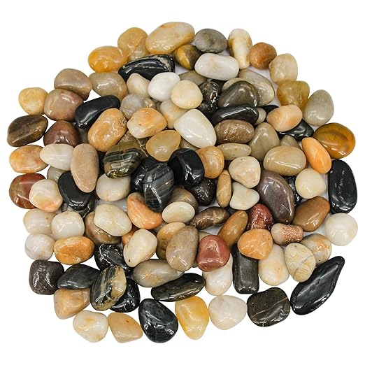 Succulent Rocks,Virekm River Rocks, Decorative Ornamental Pebbles Garden Landscaping Stones Gravel Filler for Home Decoration Flower Bed Fish Tank Plants Vases Succulents