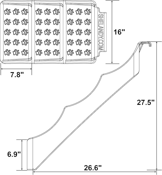 SHELANDY 45" Pet Grooming Bathtub Dog Wash Station | Heavy Duty Bathing Tub (Bathtub & Stairs Combo)