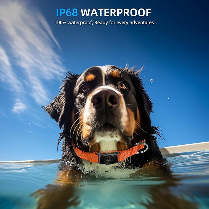 Upgraded AirTag Dog Collar, IP68 Waterproof Air Tag Dog Collar Holder, Reflective, Ultra-Durable, Comfortable Padded, Heavy Duty Dog Collars for Small Medium Large Dogs (S (10.6"-13.6"), Orange)