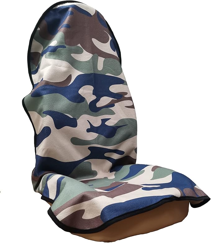 Car Seat Cover Protector Front Seats,for Gym Workout,Running,Swimming,Beach and Hiking,Waterproof Sweat Towel Bucket Seat Covers for Cars SUV Trucks (Camouflage, 1Pcs)