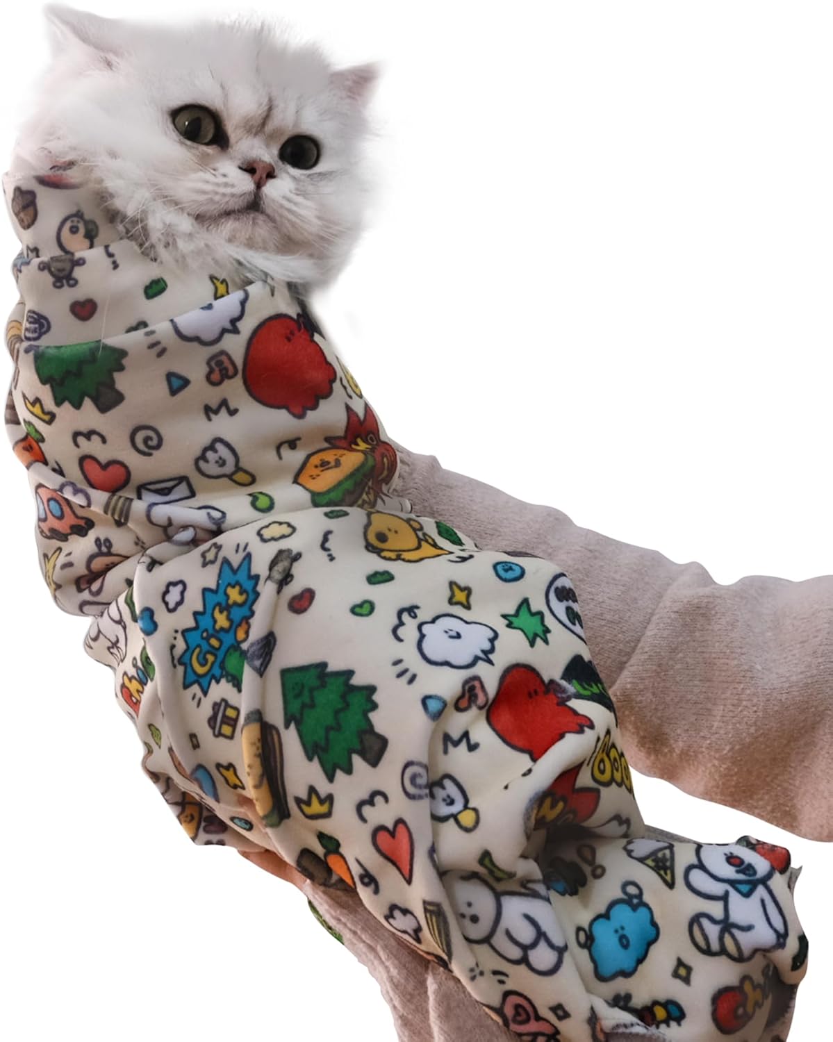 21.7" Cat Grooming Wrap Cat Wrap for Cutting Nails Cat Restraint for Nail Clipping Cat Swaddle Wrap Cat Burrito Wrap M(Within 6lbs) Anti-Scratch Anti-Escape Multifunctional Pet Tool