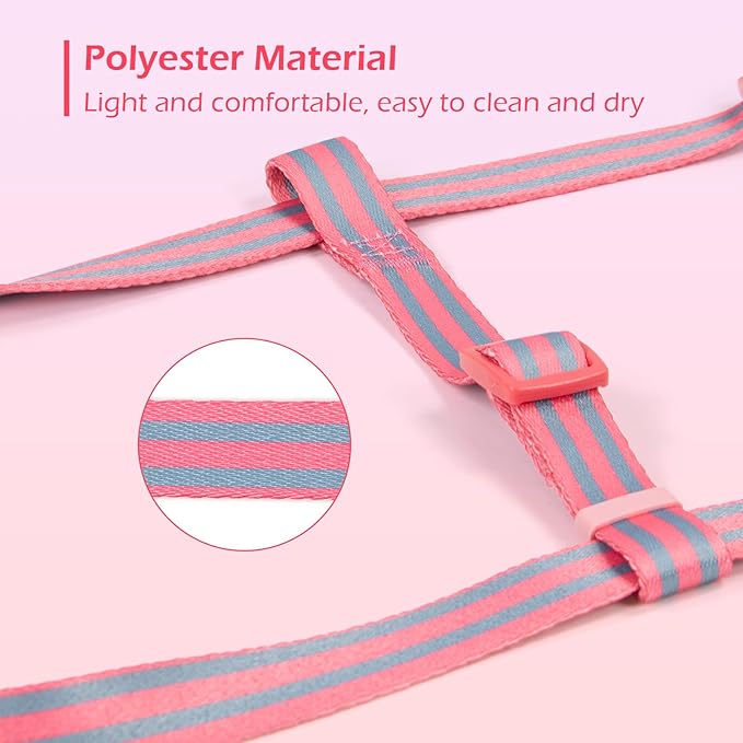 Stripe Step in Dog Harness for Small Dogs, Freedom Nylon Dog Halter Vests, Lightweight and Escape Proof Dog Harnesses, Quick Fits for Small Medium and Large Dogs, Pink XS
