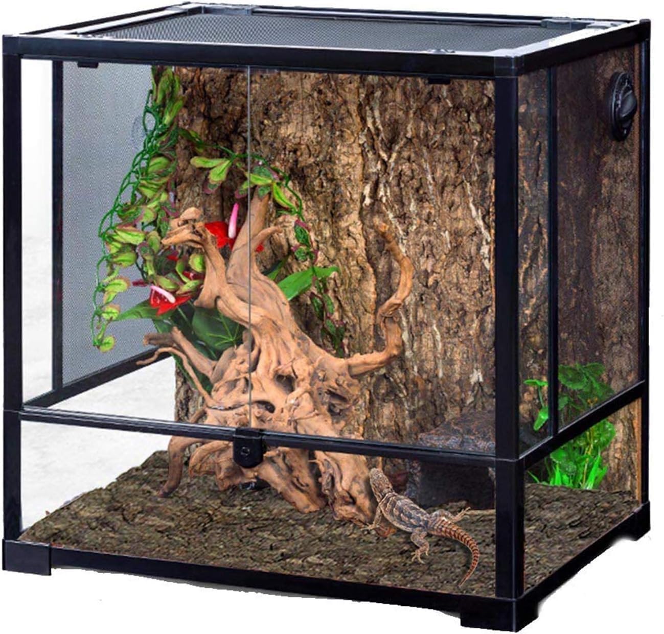 4PCS Cork Terrarium Background 15.7x11.8in Natural Cork Large Bark Climbing Mat Habitat Decoration Chameleons, Lizards, Turtles Glass Jar Decoration