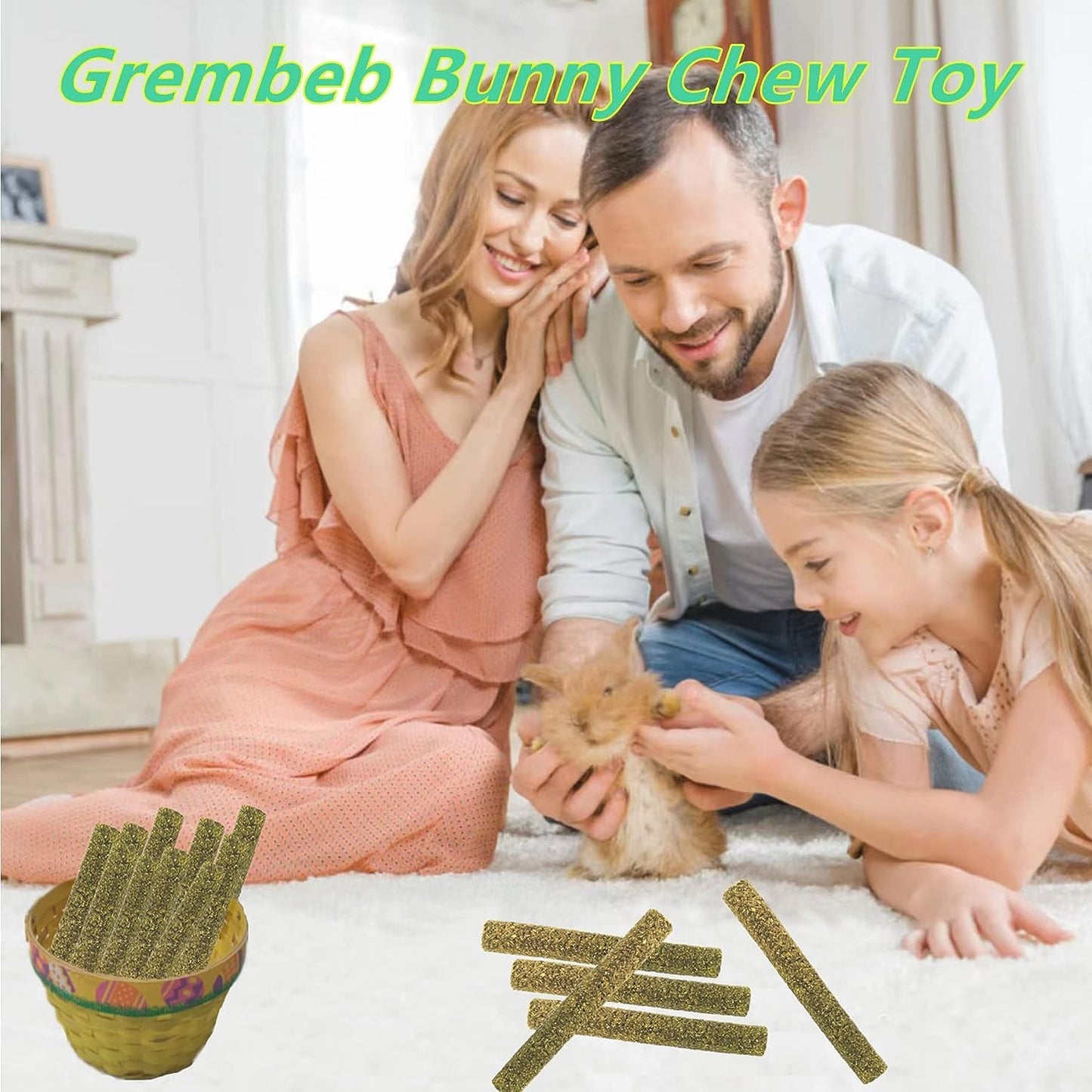 Rabbit Toys,Timothy Hay Stick for Guinea Pig Toy Bunny Chew Toys for Teeth Grinding Hamster Alfalfa Bite Treat Rabbit Molar Food Snack for Pet Rat Chinchilla Squirrel Gerbil-20PCS