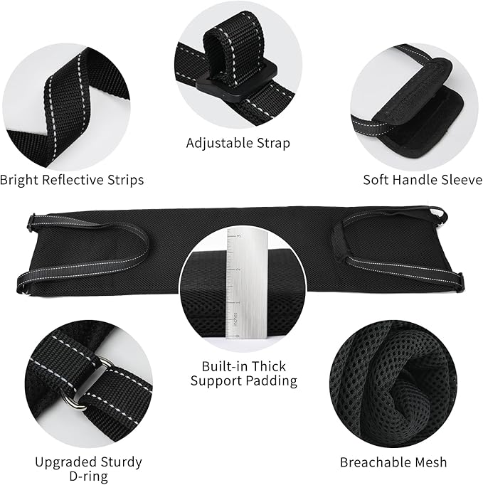 LOOBANI Portable Dog Sling for Back Legs, Hip Support Harness to Help Lift Dogs Rear for Canine Aid and Old K9 Cruciate Ligament Rehabilitation