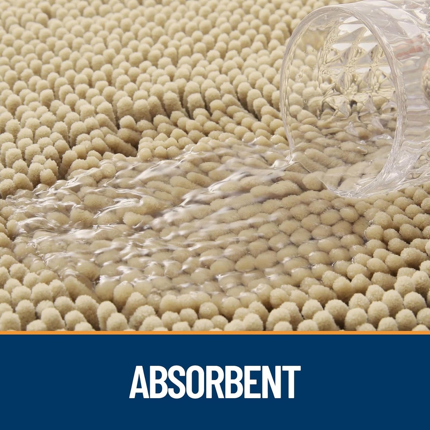 OLANLY Dog Door Mat for Muddy Paws 59x35, Absorbs Moisture and Dirt, Absorbent Non-Slip Washable Doormat, Quick Dry Chenille Mud Mat for Dogs, Entry Indoor Entryway Carpet for Inside Floor, Beige