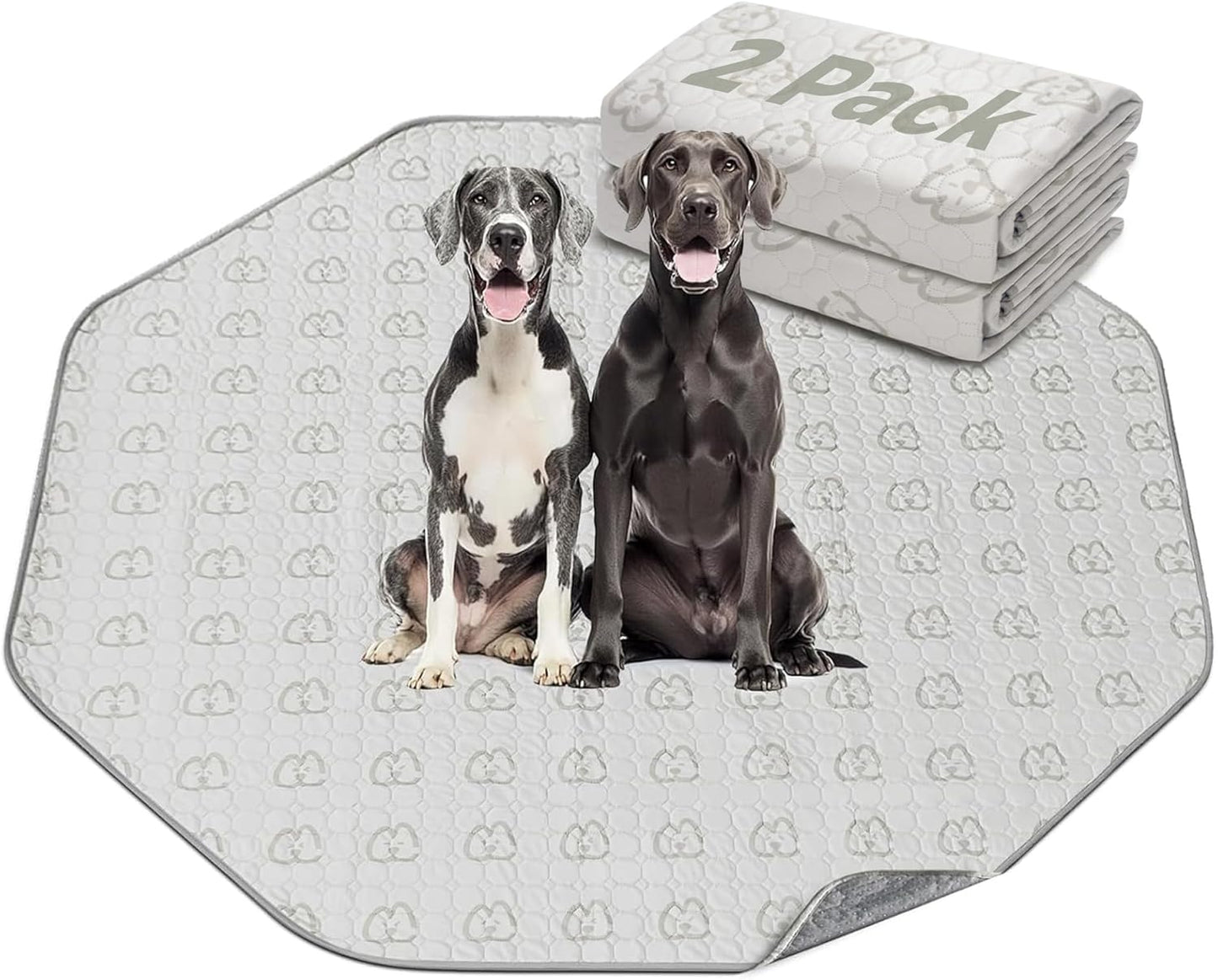 FXW Washable Pee Pads for Dogs, Puppy Pads with Super Absorbent, Specifically Designed for FXW Rollick/Homeplus 24inch 8 Panels Dog Playpen, 29" Octagon, Khaki, 2 Packs