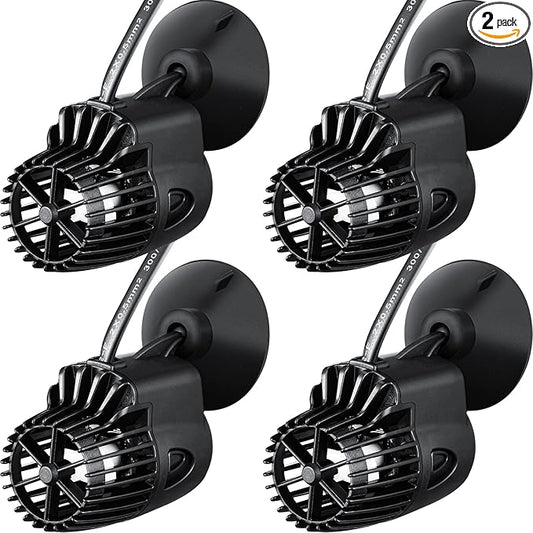 Zhengmy 2 Pcs 800 Gph Aquarium Circulation Pump with Magnetic Suction Base 360 Degree Rotating Wave Maker Submersible Aquarium Powerhead Wave Maker for 20-100 Gal Freshwater Saltwater Fish Tank